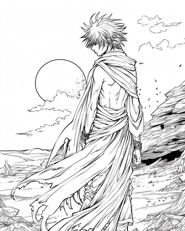 European folklore coloring page of the Sandman