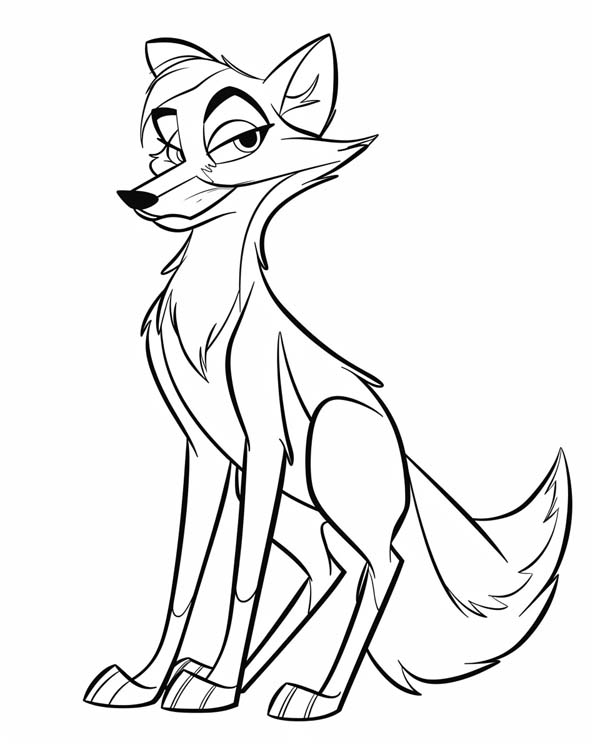 Native American folklore coloring page of coyote the trickster