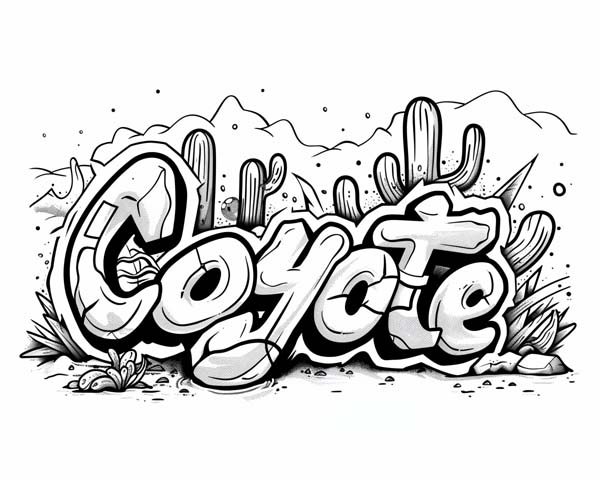 coyote word art