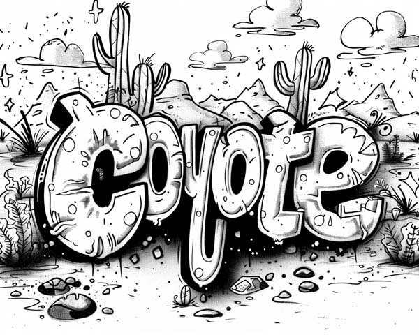 coyote word art