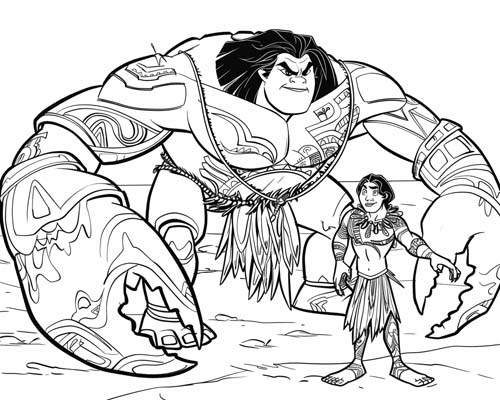 Polynesian folklore coloring page of Maui