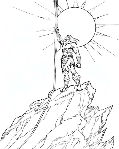 Polynesian folklore coloring page of Maui