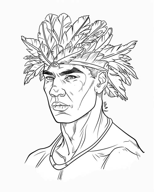 Polynesian folklore coloring page of Maui