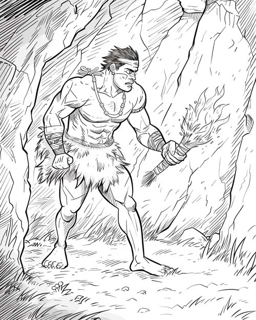 Polynesian folklore coloring page of Maui