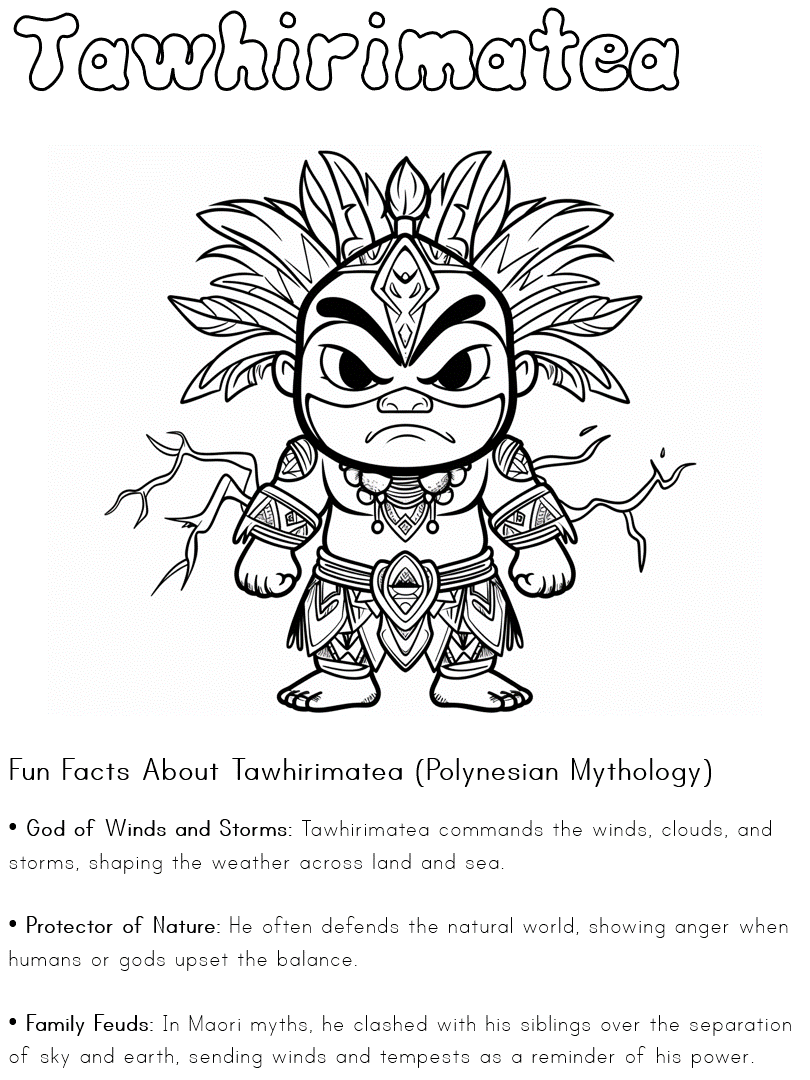 informational worksheet of Tāwhirimātea