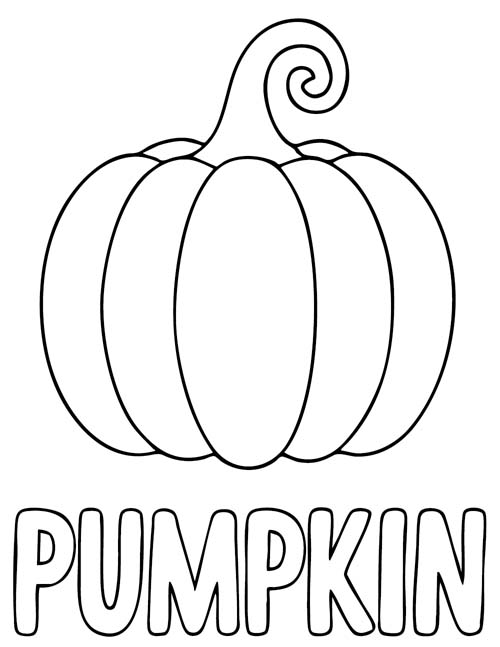 labeled pumpkin coloring page