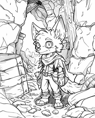 German kobold coloring page