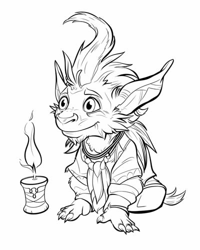 German kobold coloring page