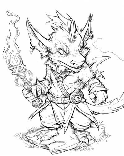 German kobold coloring page