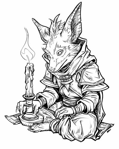 German kobold coloring page