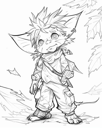 German kobold coloring page