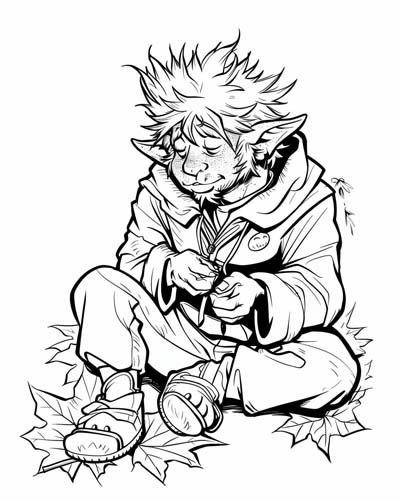 German kobold coloring page