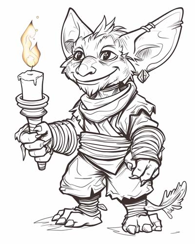 German kobold coloring page