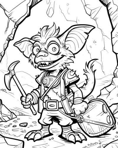 German kobold coloring page