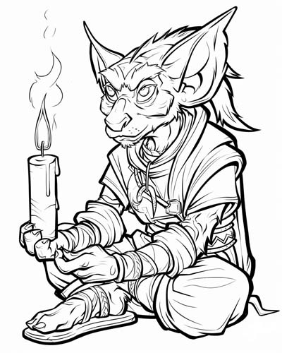 German kobold coloring page