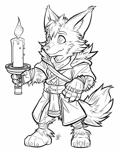 German kobold coloring page