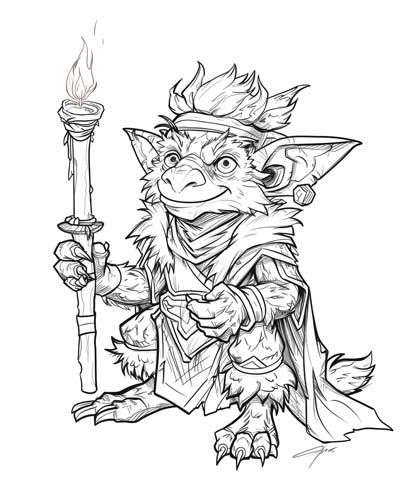 German kobold coloring page