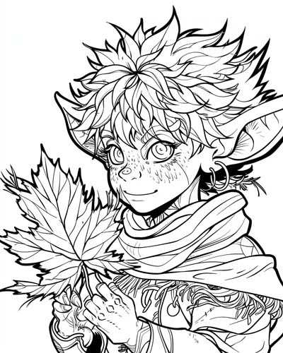 autumn kobold coloring page