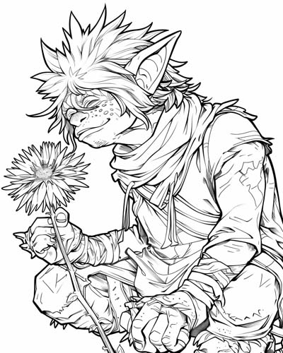 spring kobold coloring page