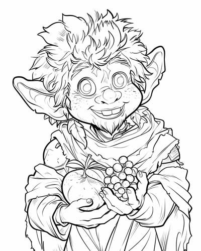 summer kobold coloring page