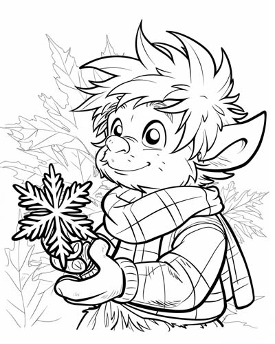 winter kobold coloring page
