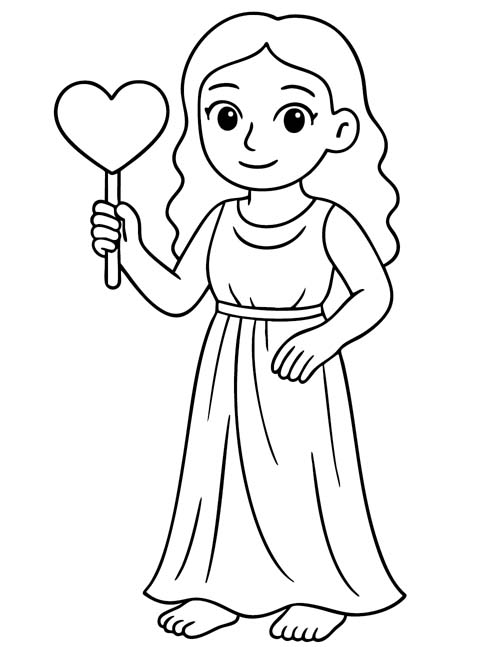 easy preschool coloring page of Aphrodite
