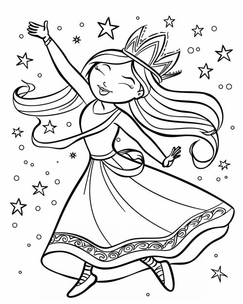 coloring page of Ariadne dancing