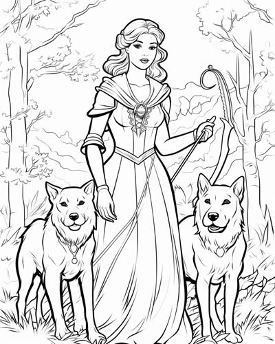 Artemis coloring page