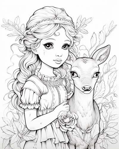 young Artemis coloring page