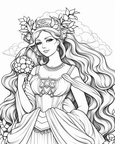 anime coloring page of Demeter