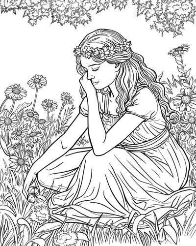 Greek goddess Persephone coloring page