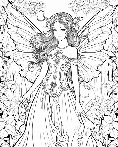 coloring page of Psyche as a goddess