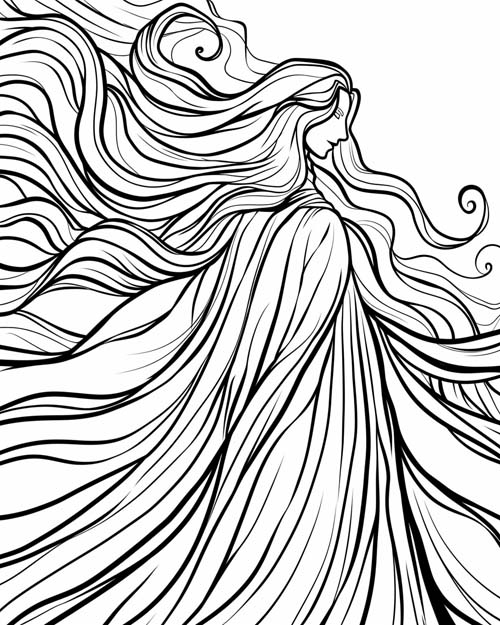 Eurus, Greek god of the East Wind, coloring page