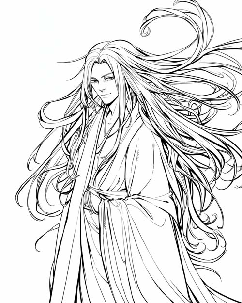 Zephyrus, Greek god of the West Wind, coloring page