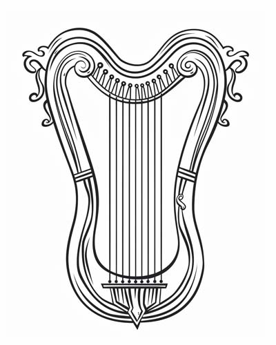 lyre coloring page
