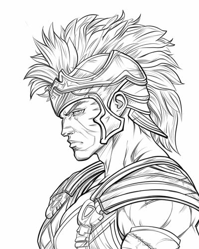 Ares, Greek god of war, coloring page