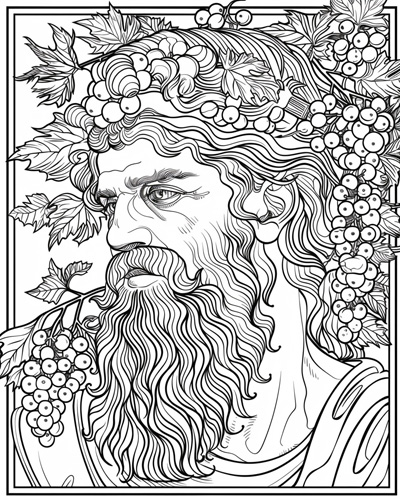 Dionysus coloring page