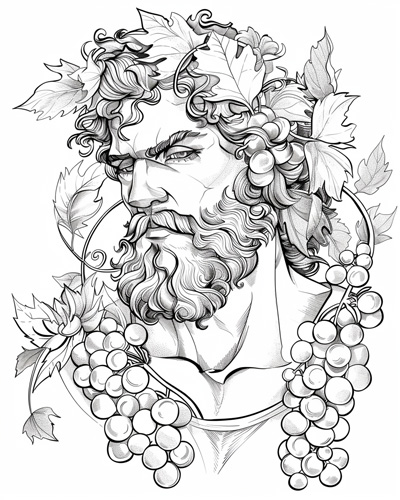 Dionysus coloring page