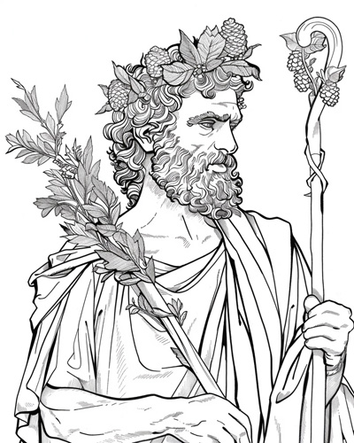 Dionysus coloring page