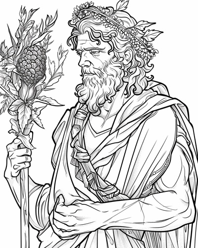 Dionysus coloring page