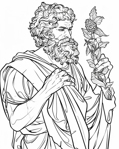 Dionysus coloring page