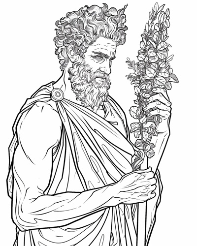 Dionysus coloring page