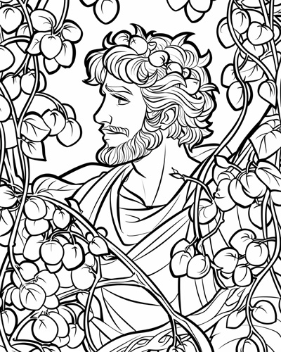 Dionysus coloring page