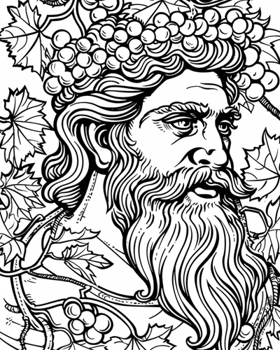 Dionysus coloring page