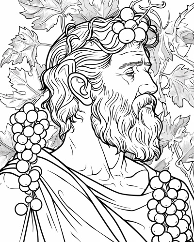 Dionysus coloring page