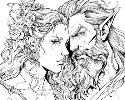 Dionysus and Ariadne coloring page