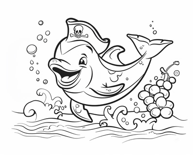 transforming pirates to dolphins coloring page