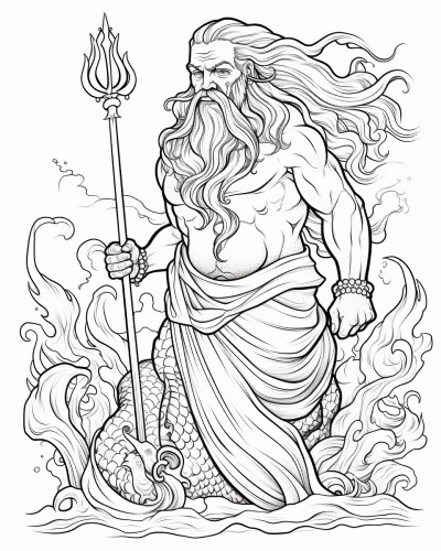 Poseidon coloring page