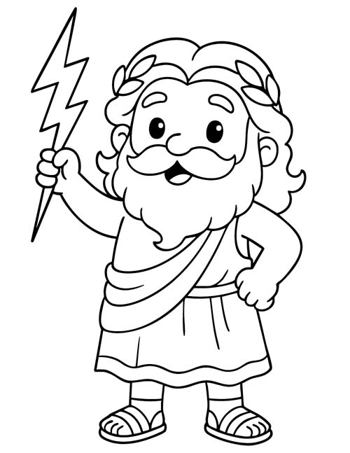 Greek mythology - preschool Zeus coloring page