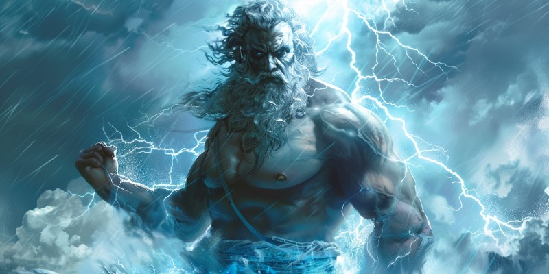 Zeus in a storm